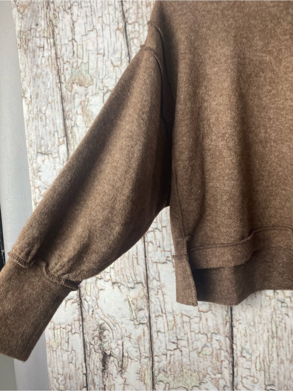 Zenana Hacci Cozy Mocha Knit Pullover Sweater Academia L/XL - Picture 5 of 8